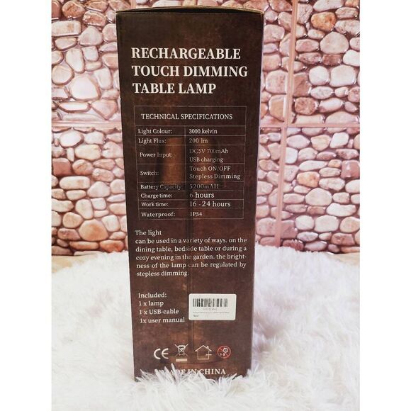 Dimmable Rechargeable Cordless White Desk Table Lamp #B8 - Picture 5 of 6